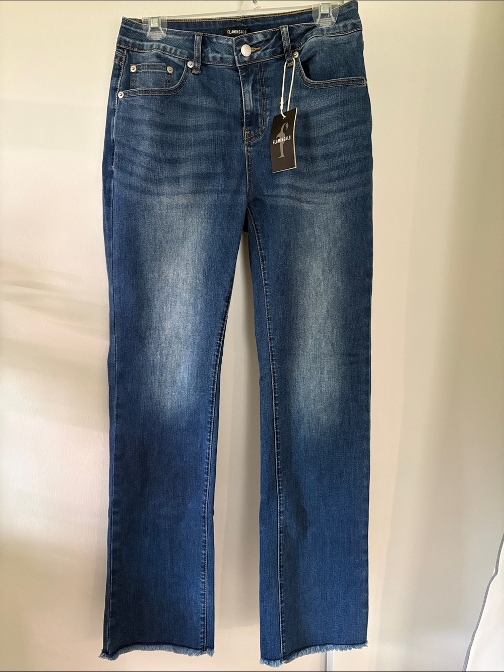 NWT Flamingals Medium 6-8 Women's Straight Dark Western Cowgirl Denim Jeans